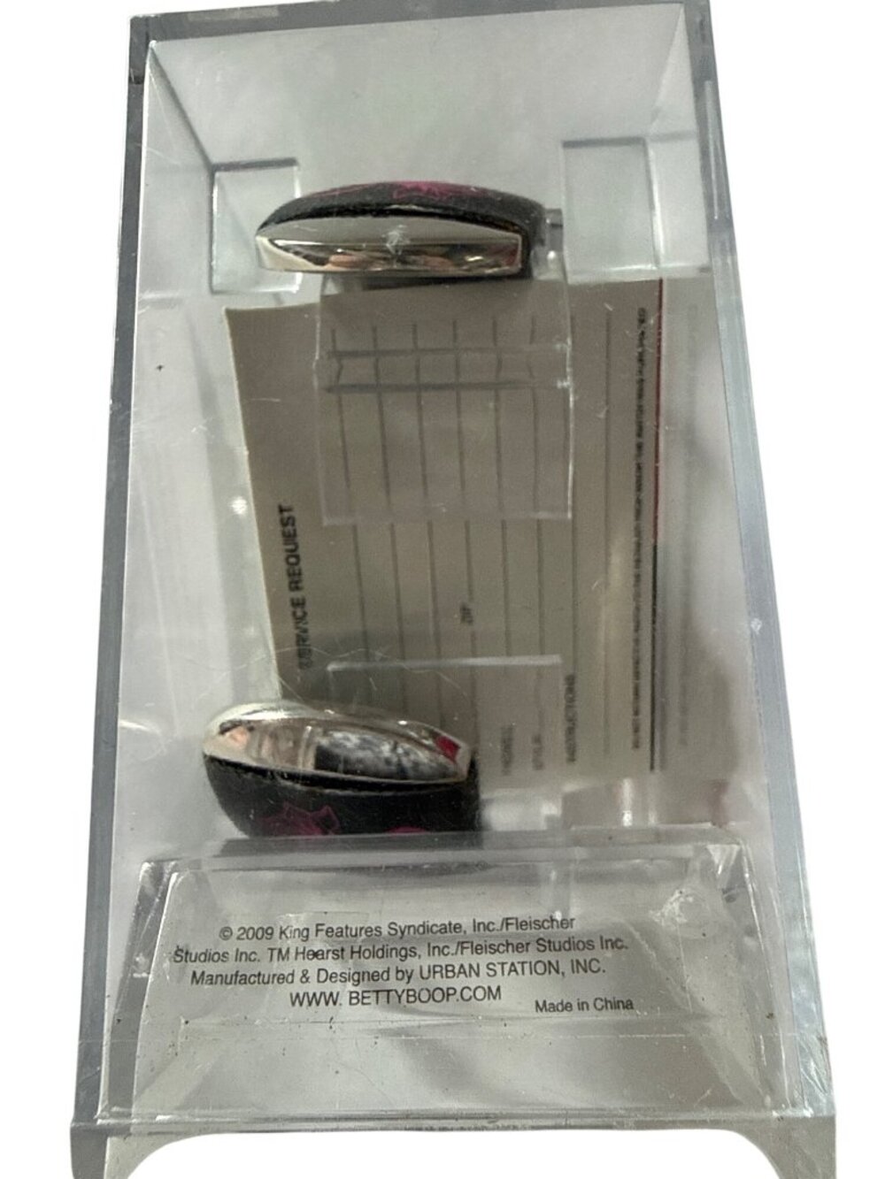 ‘09 Betty Boop Square Quartz Watch W/ Black Floral Strap In Display Case SEALED - Picture 3 of 5